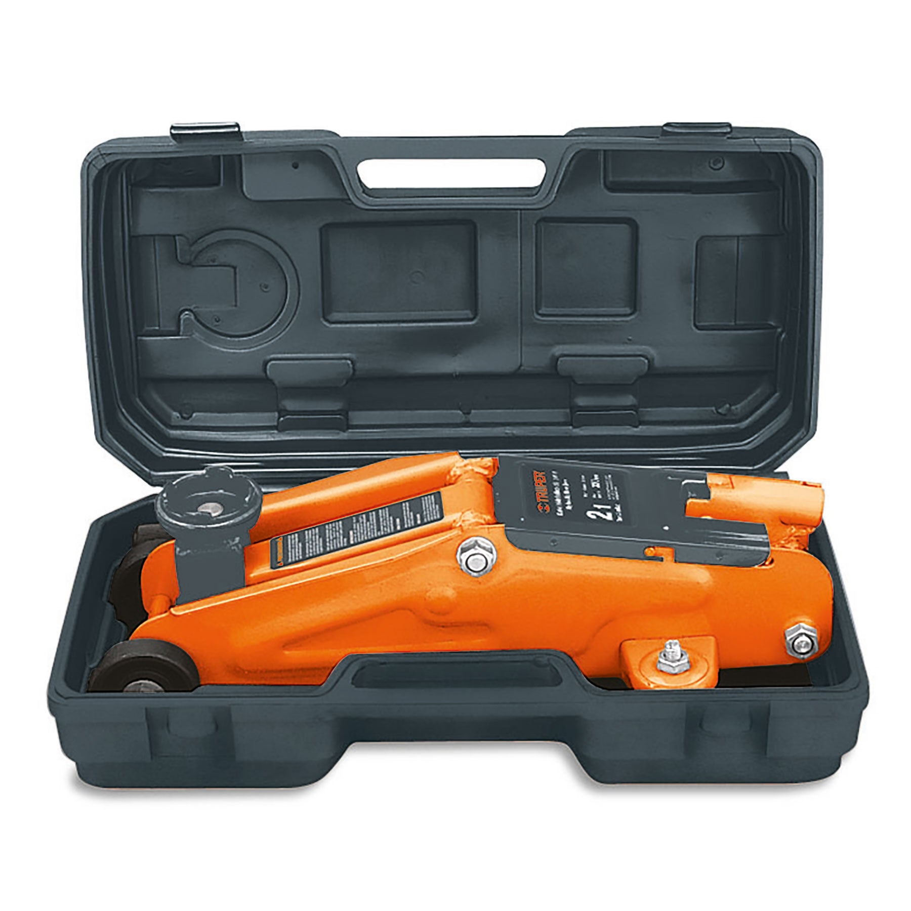 Gato hidráulico de patín 2t, 30 movimientos, maletín, Truper - 14804