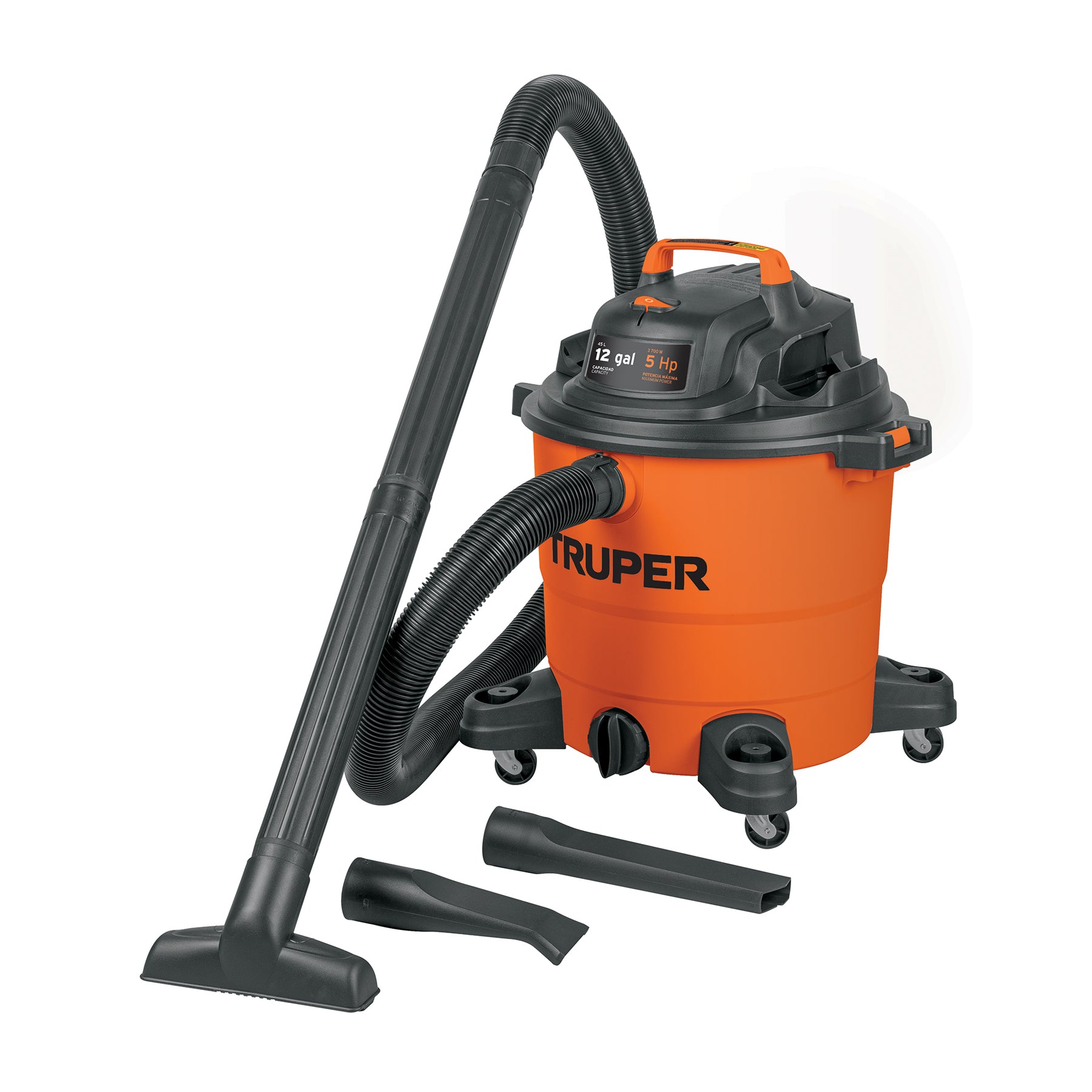 Aspiradora de sólidos y líquidos, 12 gal, plástica, TRUPER - 101509