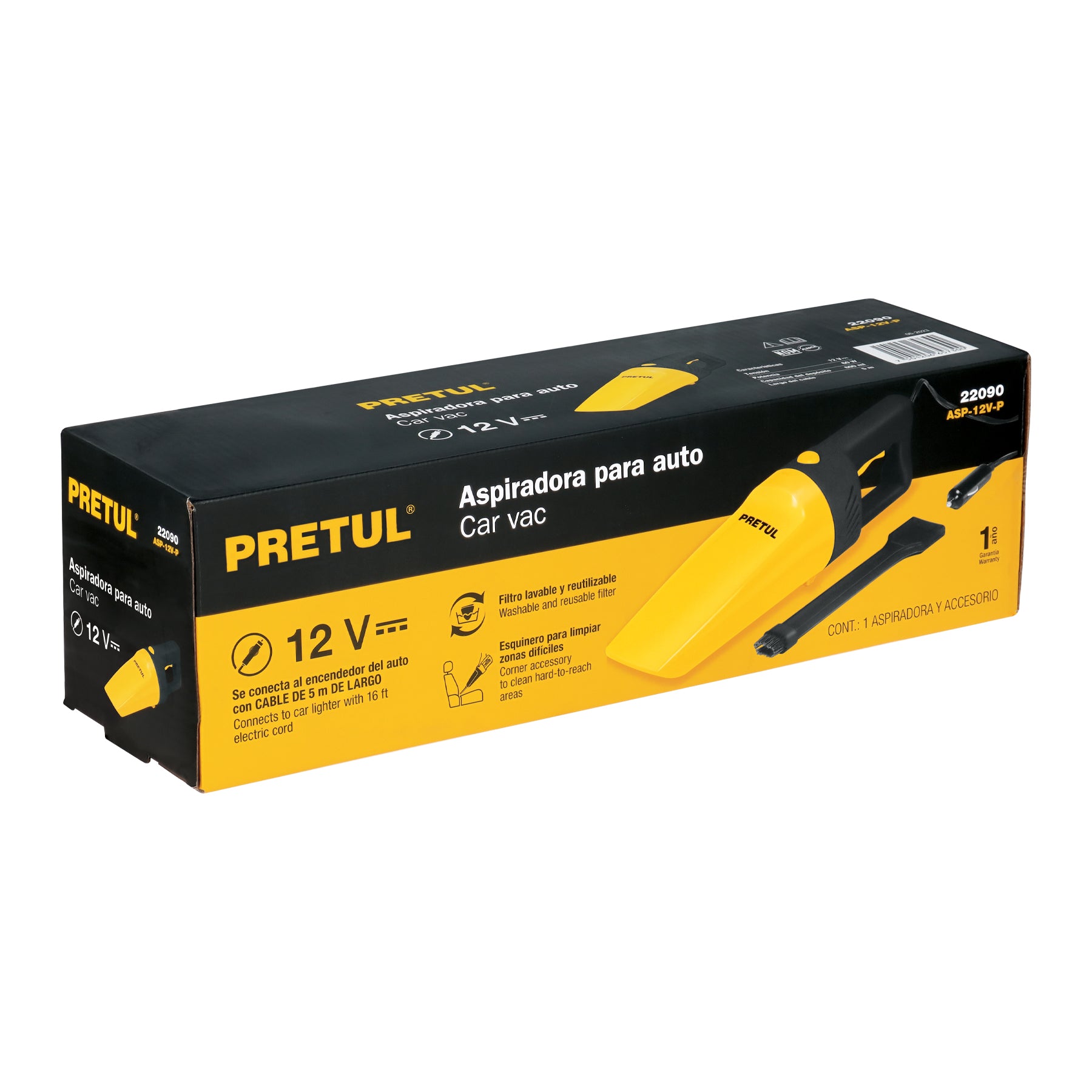 Aspiradora para auto, de 12 volts, Pretul - 22090