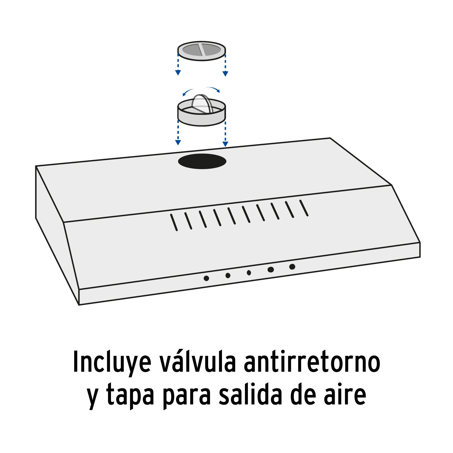 Campana extractora 80 cm, empotrable, negra, FOSET - 49487