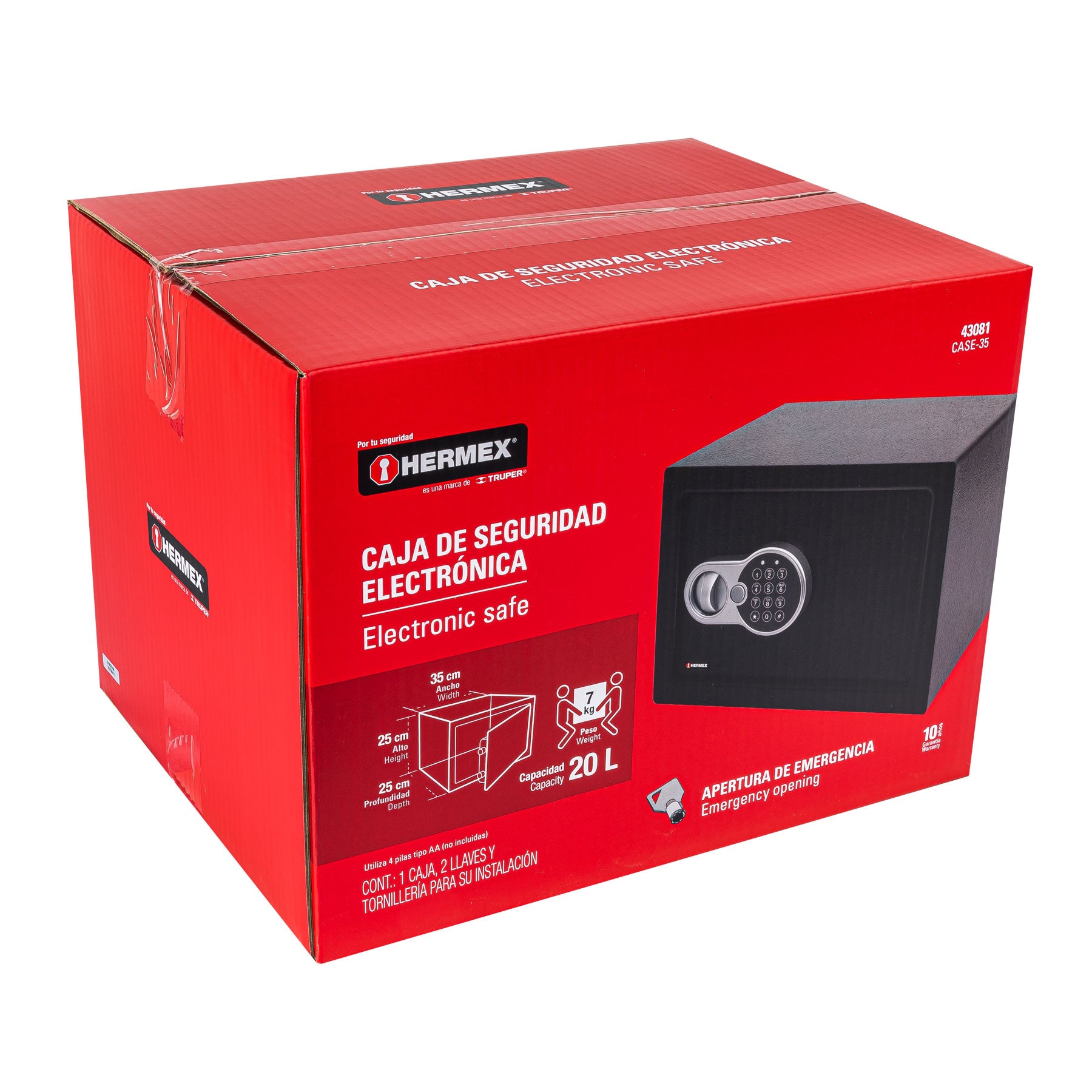 Caja de seguridad electrónica, mediana, HERMEX - 43081