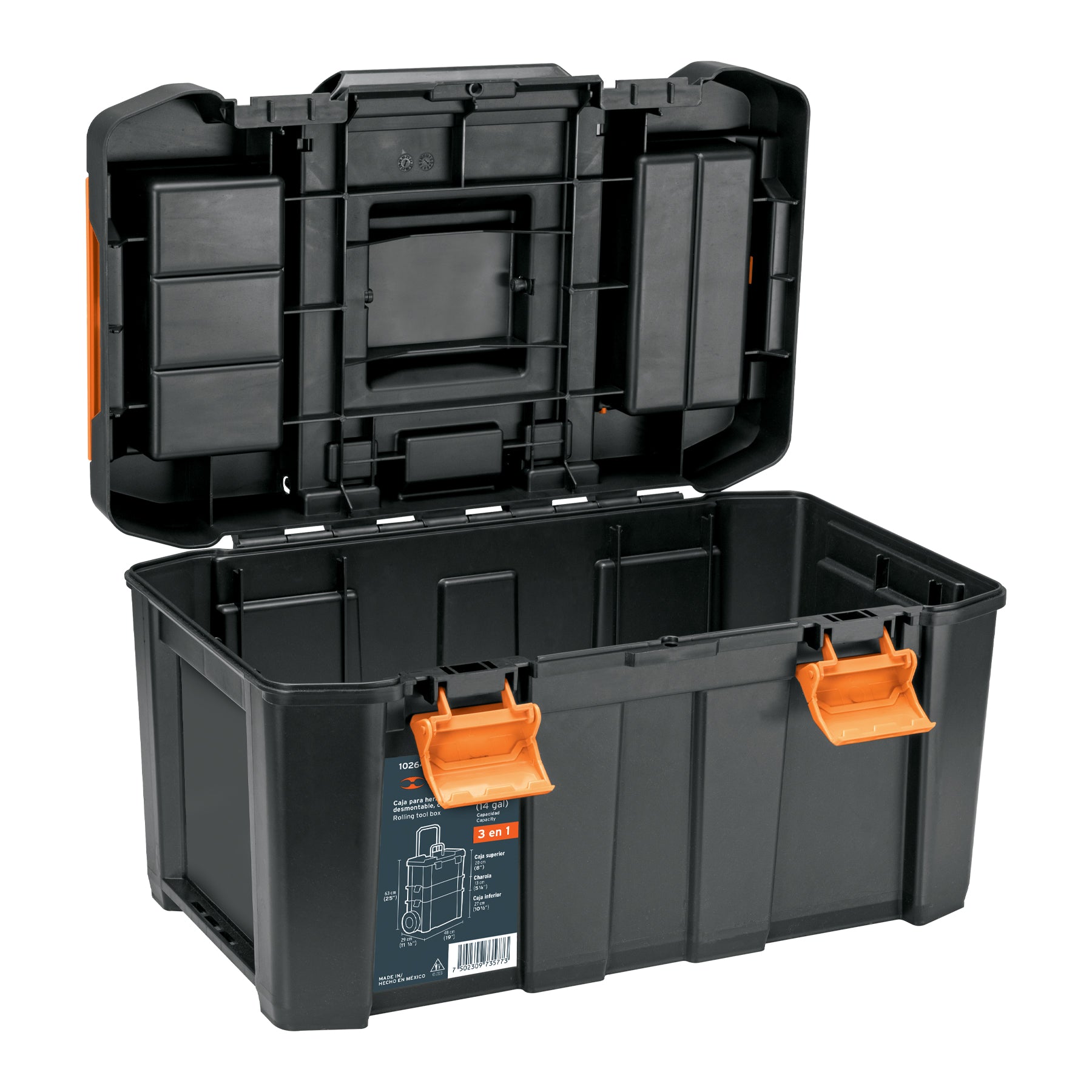 Caja para herramientas 19"x25" 3 en 1 desmontable con ruedas - 102644