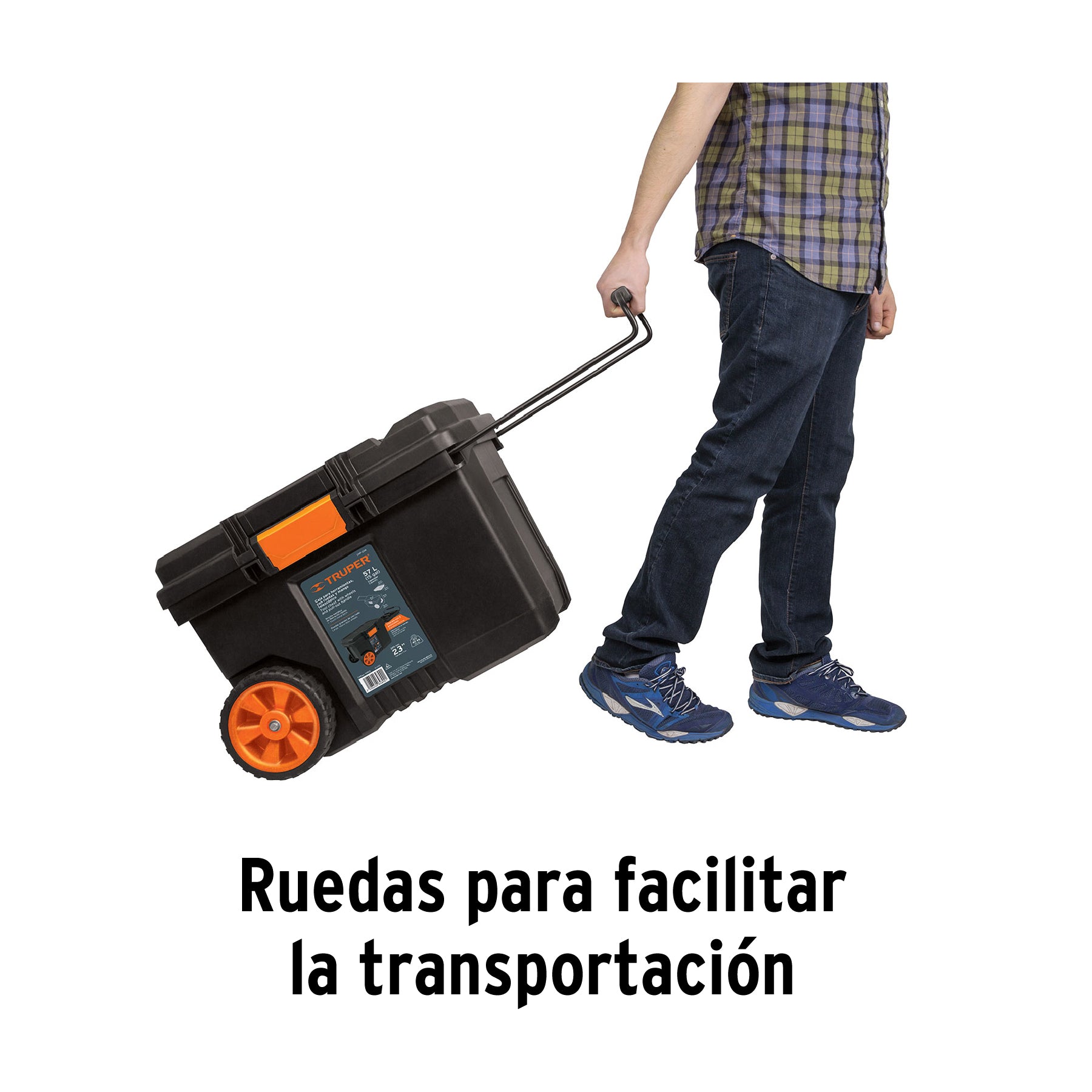 Caja para herramienta de 23" con ruedas y mango telescópico - 10902