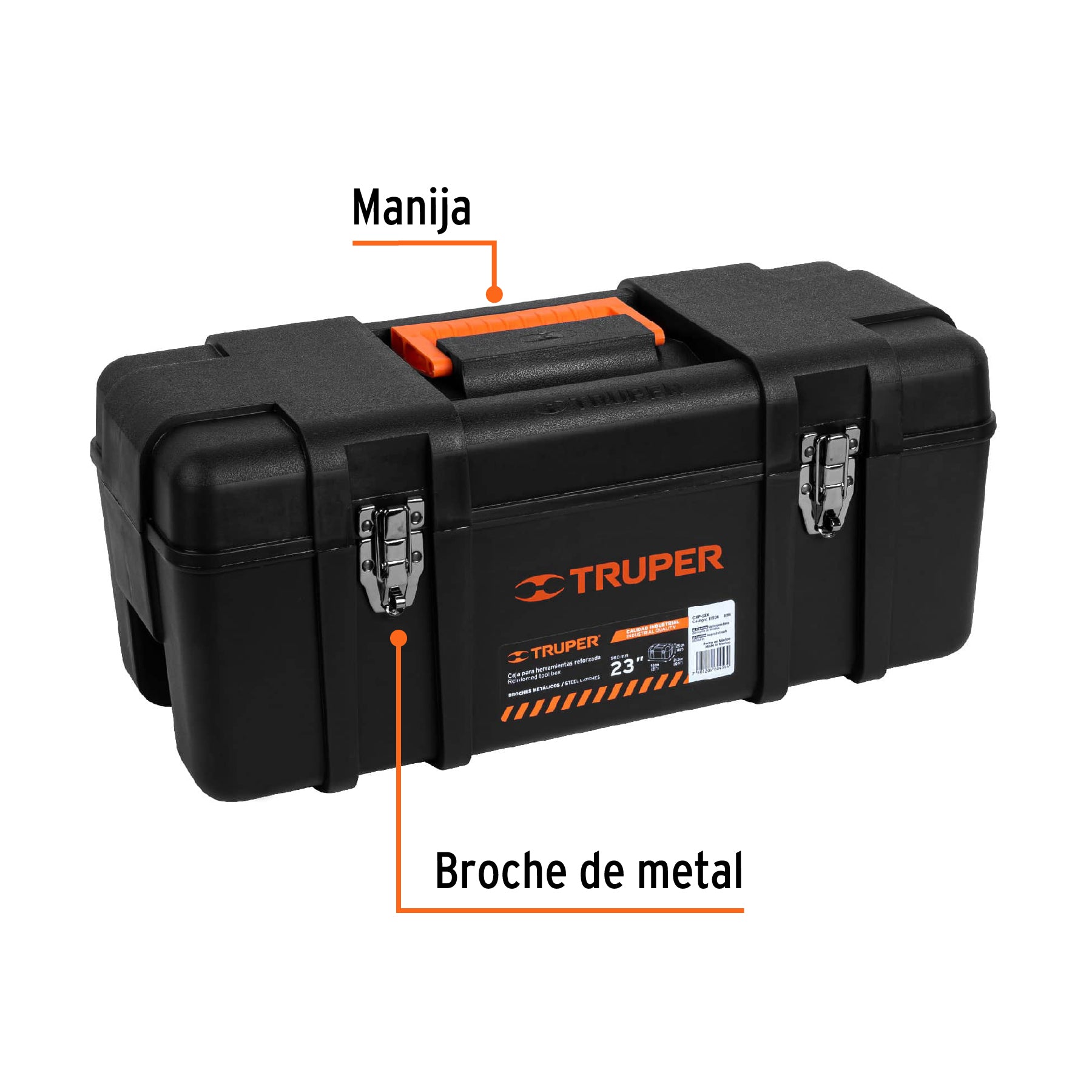 Caja para herramienta de 23" industrial, broches metálicos - 11506
