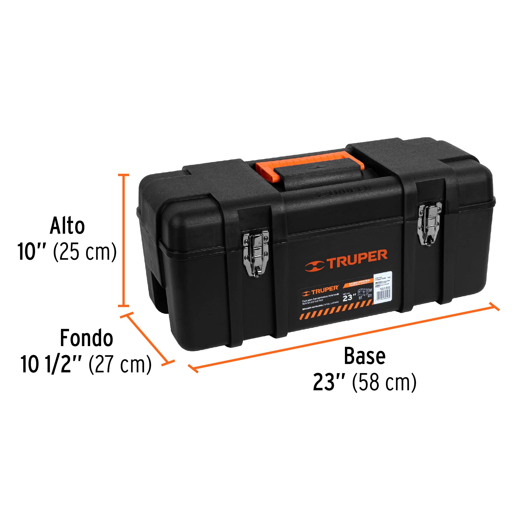 Caja para herramienta de 23" industrial, broches metálicos - 11506