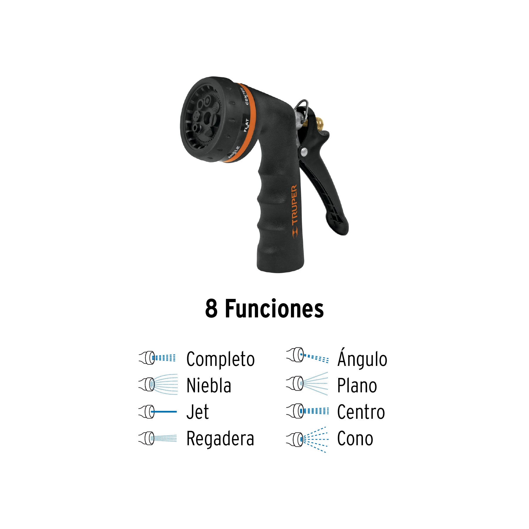 Combo manguera MAN-20X1/2X y pistola de riego PR-208, Truper - 10864