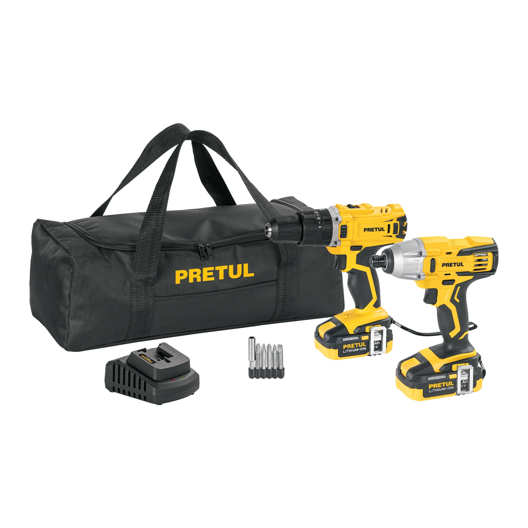Combo rotomartillo/destornillador impacto, 20V, PRETUL - 29020