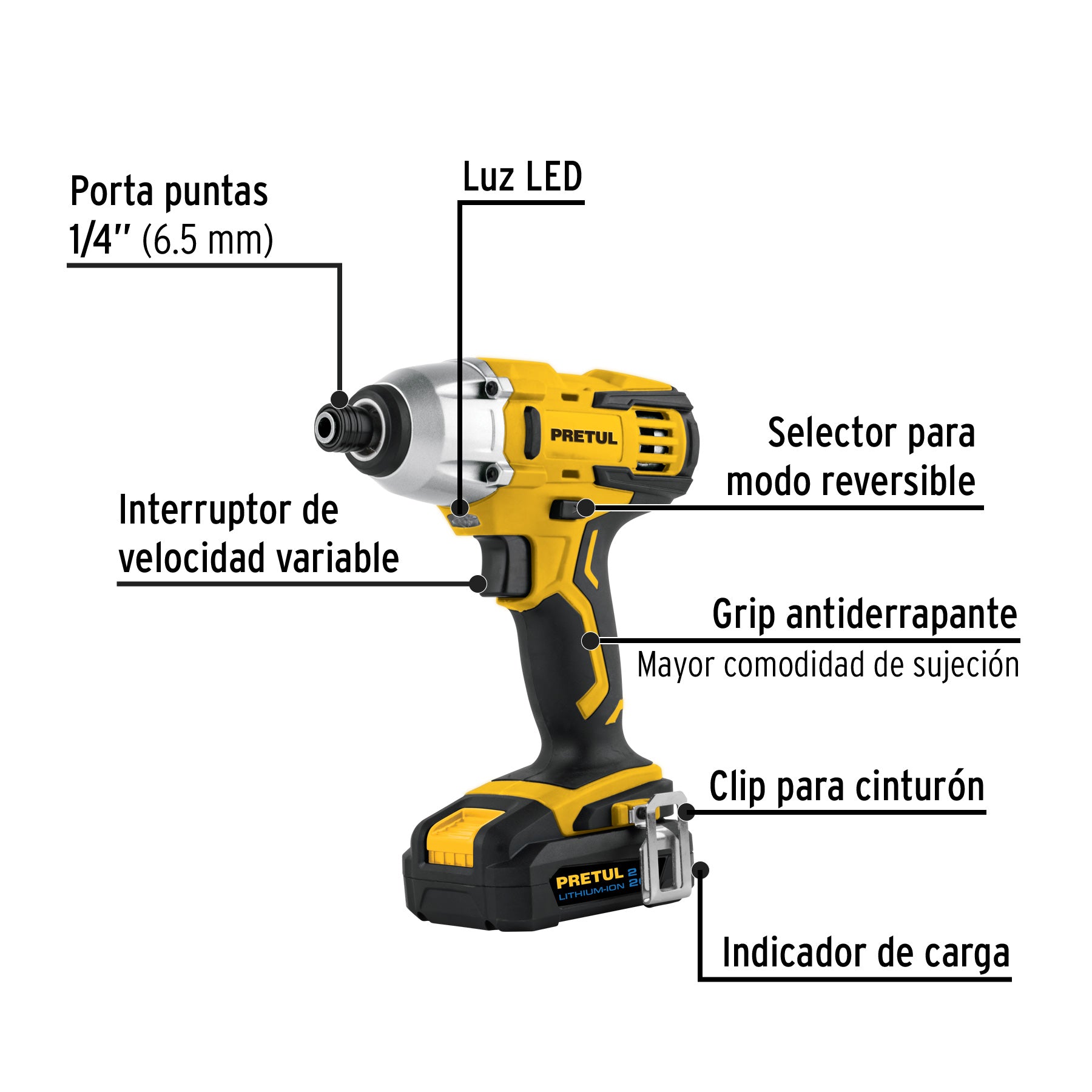 Combo rotomartillo/destornillador impacto, 20V, PRETUL - 29020