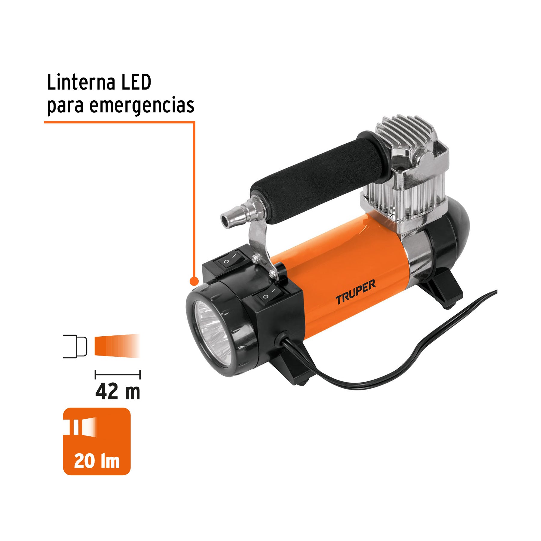 Compresor de aire 12 V portátil, para auto, incluye maletín - 19999