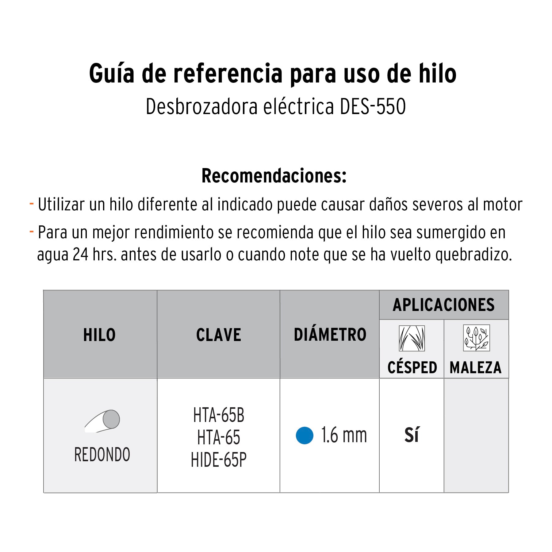 Desbrozadora eléctrica 550 W mango "D", 13" corte, Truper - 101263