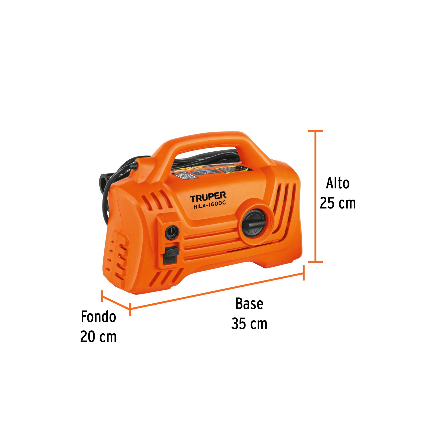 Hidrolavadora eléctrica compacta 1600 PSI, Truper - 102795
