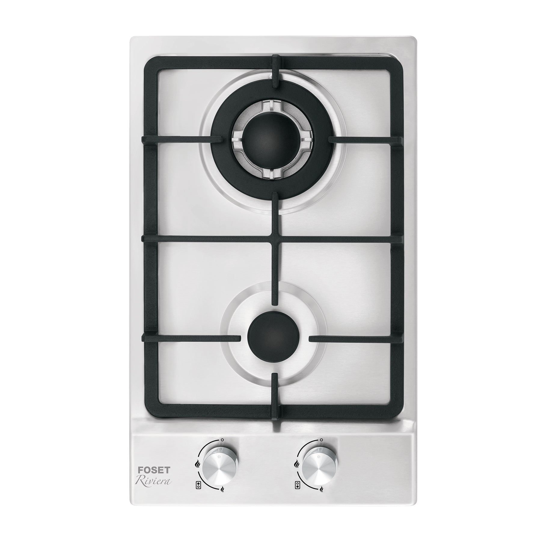 Parrilla gas empotrable 30cm, 2 quem, acero inox, RIVIERA - 48320