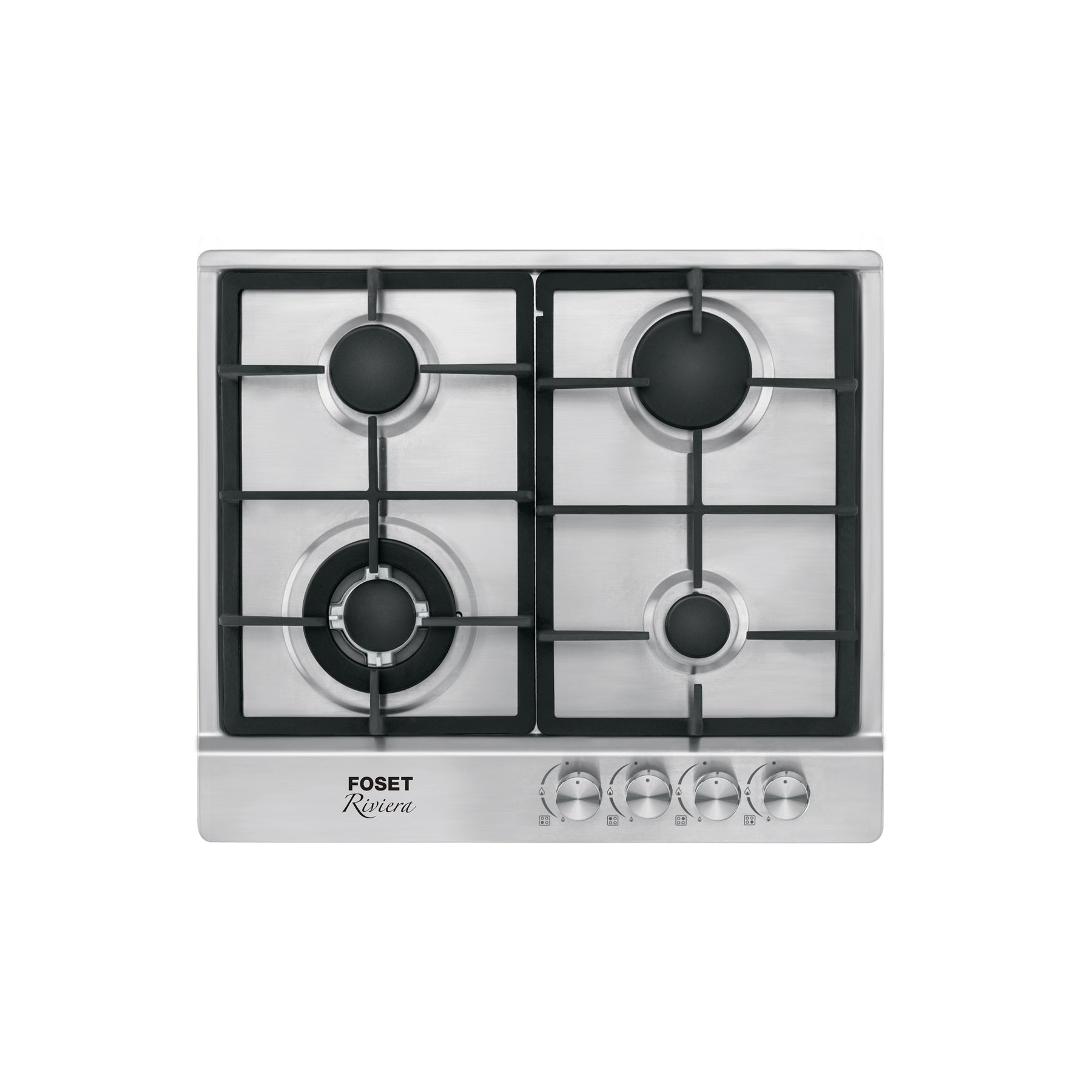 Parrilla gas empotrable 60cm, 4 quem, acero inox, RIVIERA - 48406