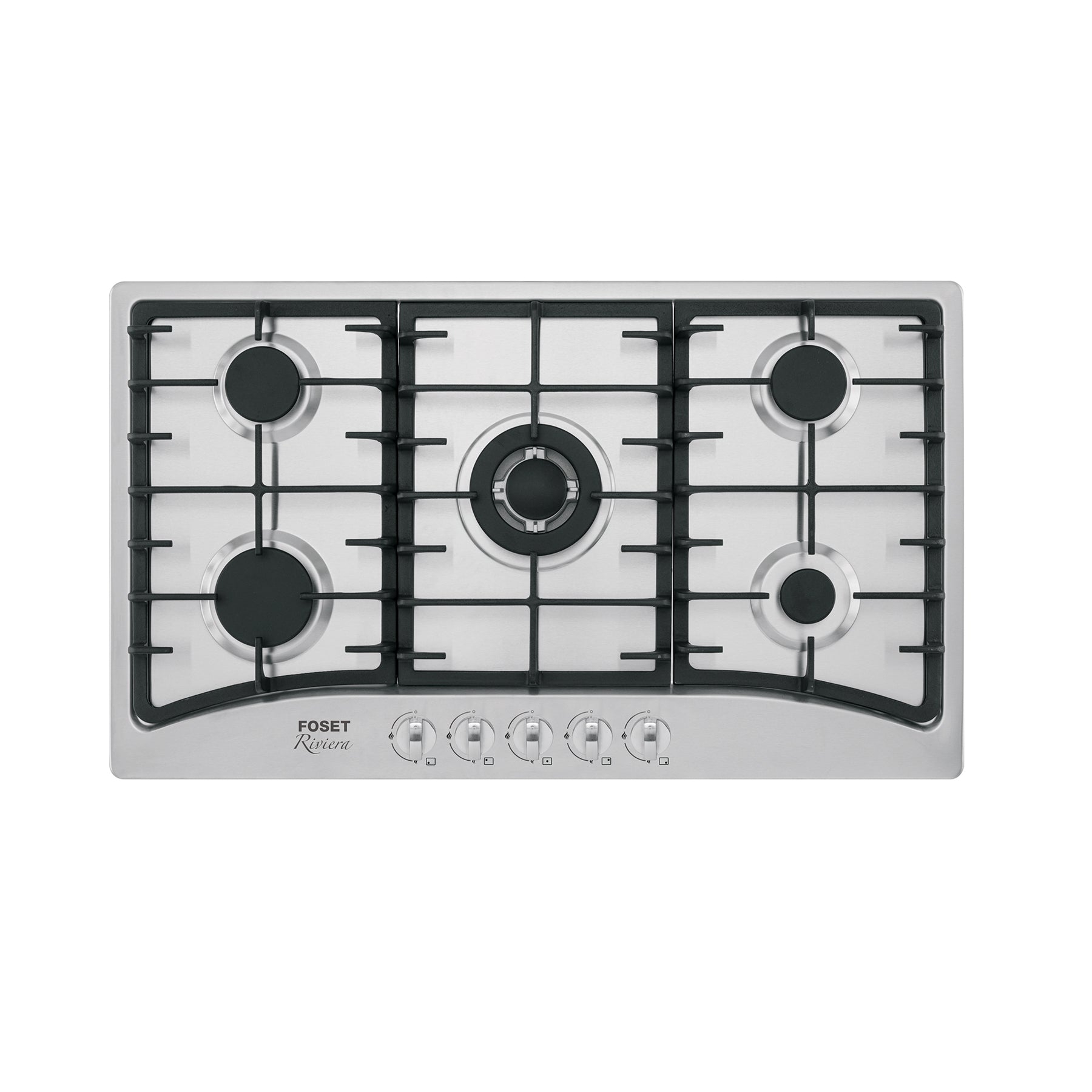 Parrilla gas empotrable 90cm, 5 quem, acero inox, RIVIERA - 48407