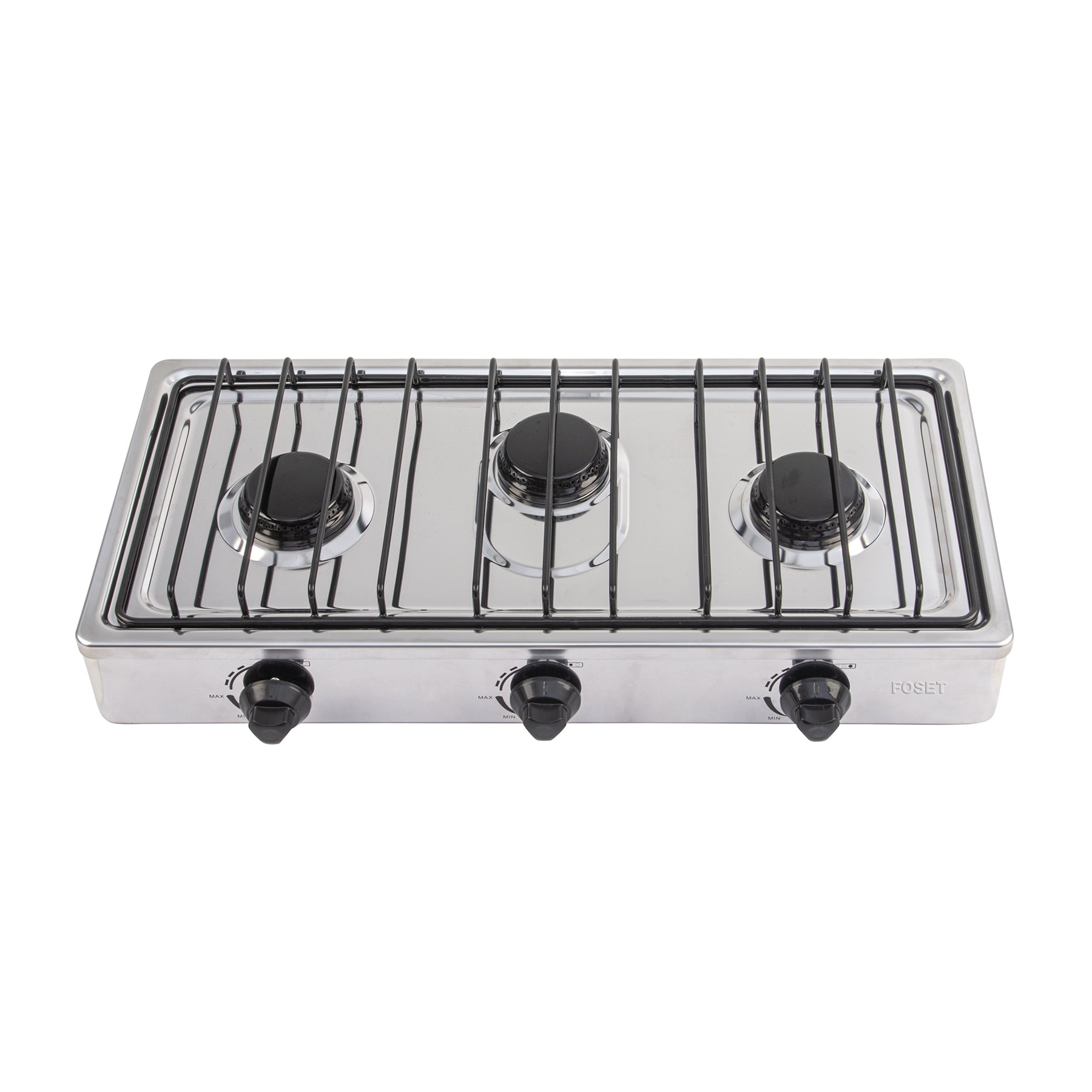 Parrilla de gas de sobreponer 3 quemadores, inox, FOSET - 47920
