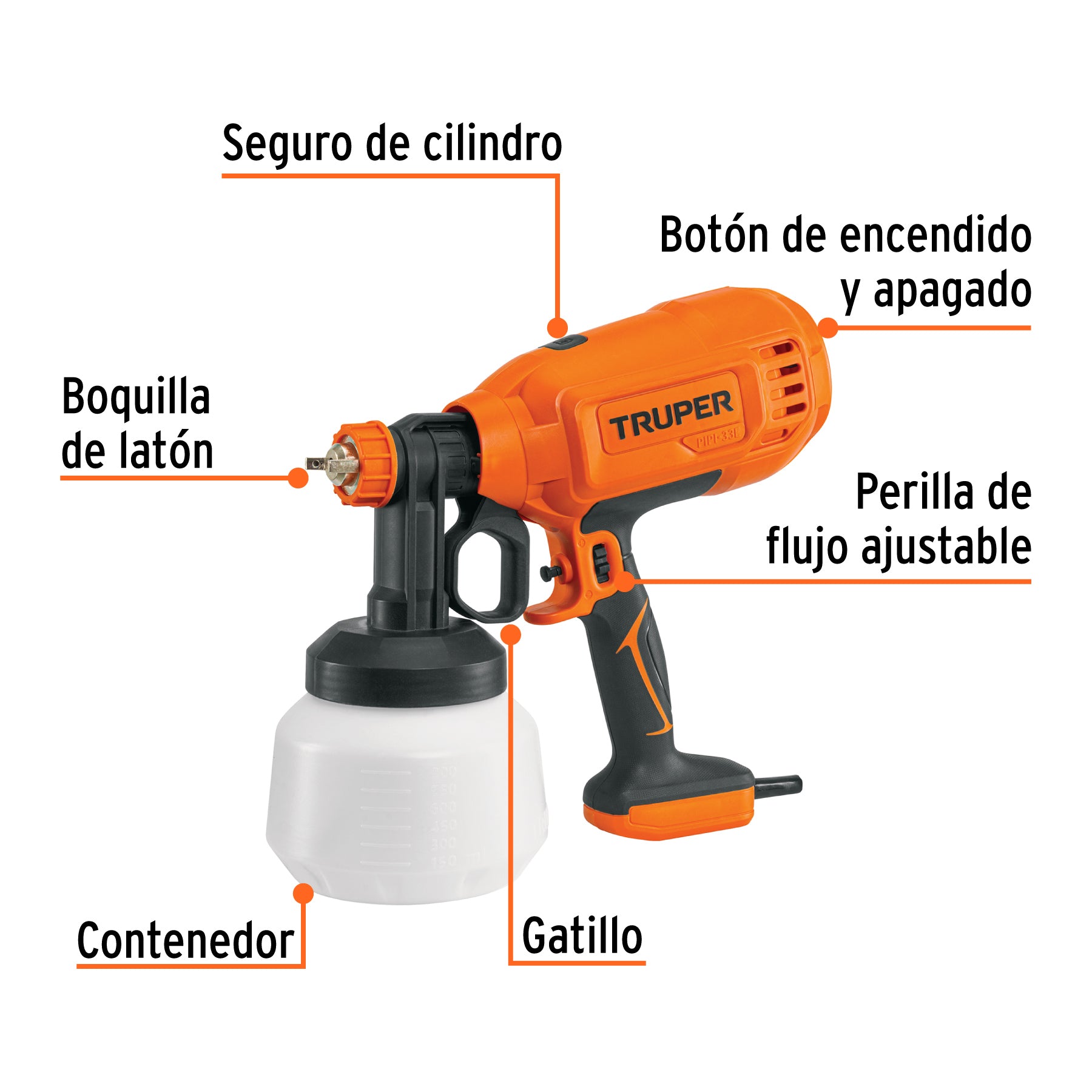 Pistola eléctrica para pintar de 330 W, Truper - 15382