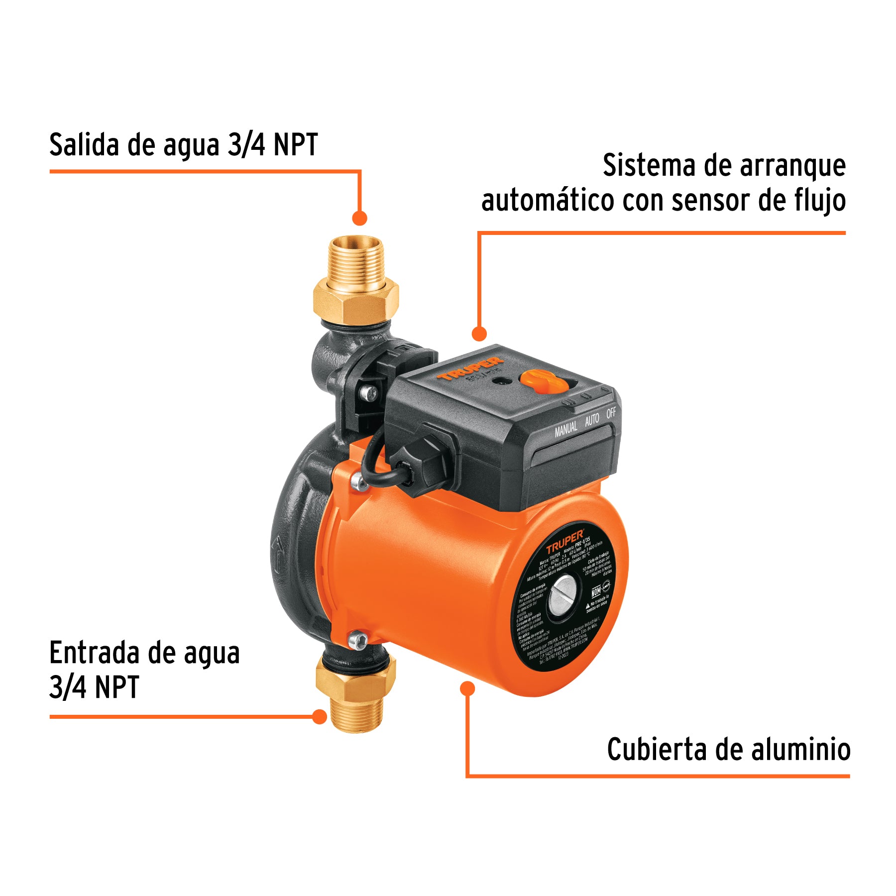 Bomba presurizadora 1/3 HP, TRUPER - 103356