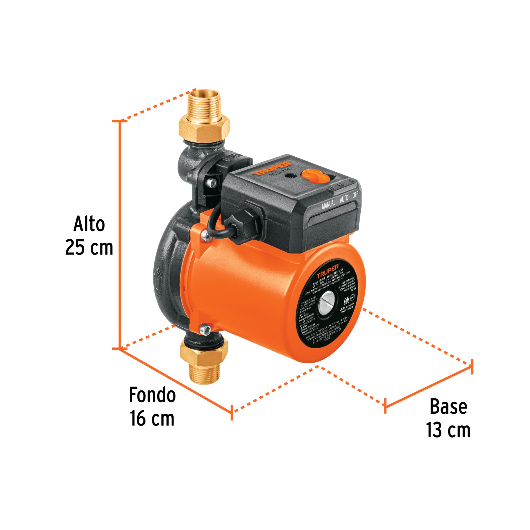 Bomba presurizadora 1/3 HP, TRUPER - 103356