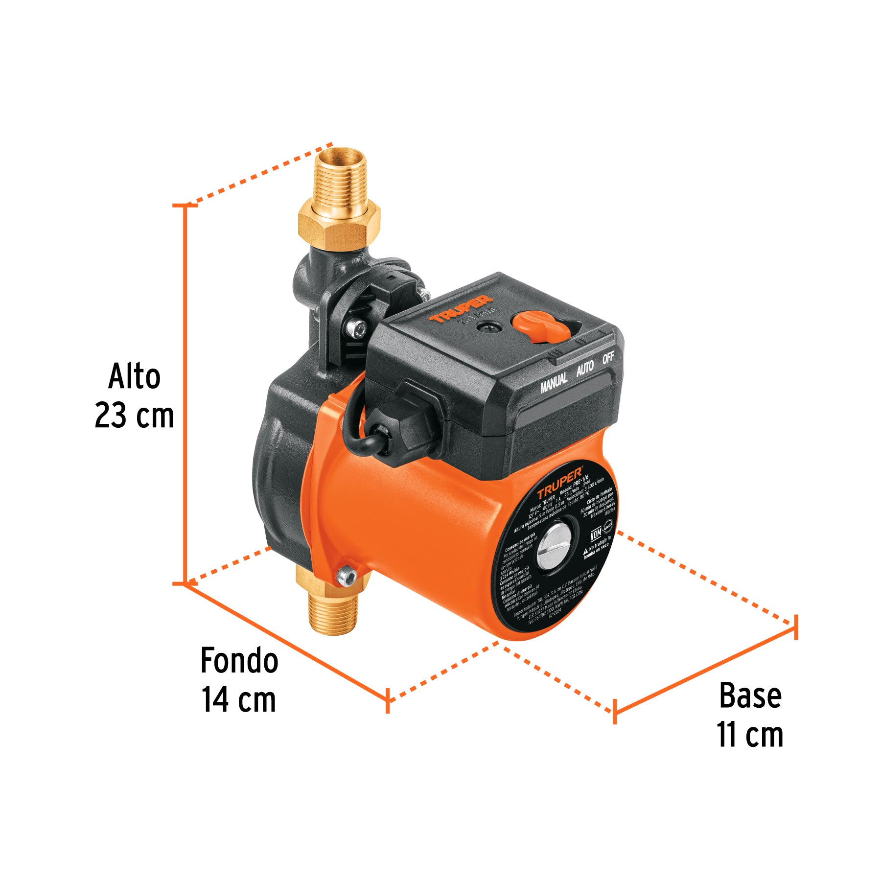 Bomba presurizadora 1/6 HP, TRUPER - 14635