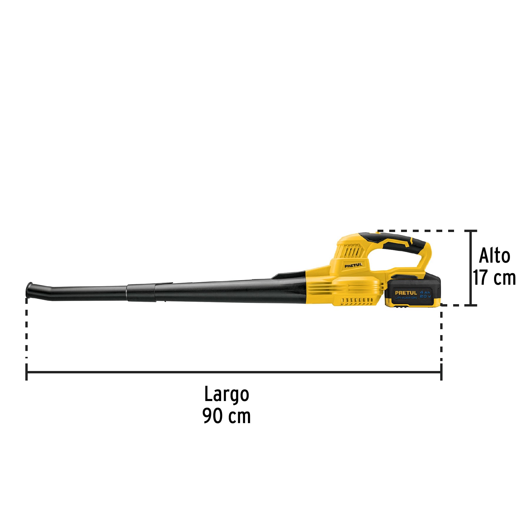 Sopladora inalámbrica 20V, 1 batería 4Ah, 1 carg. PRETUL - 28274