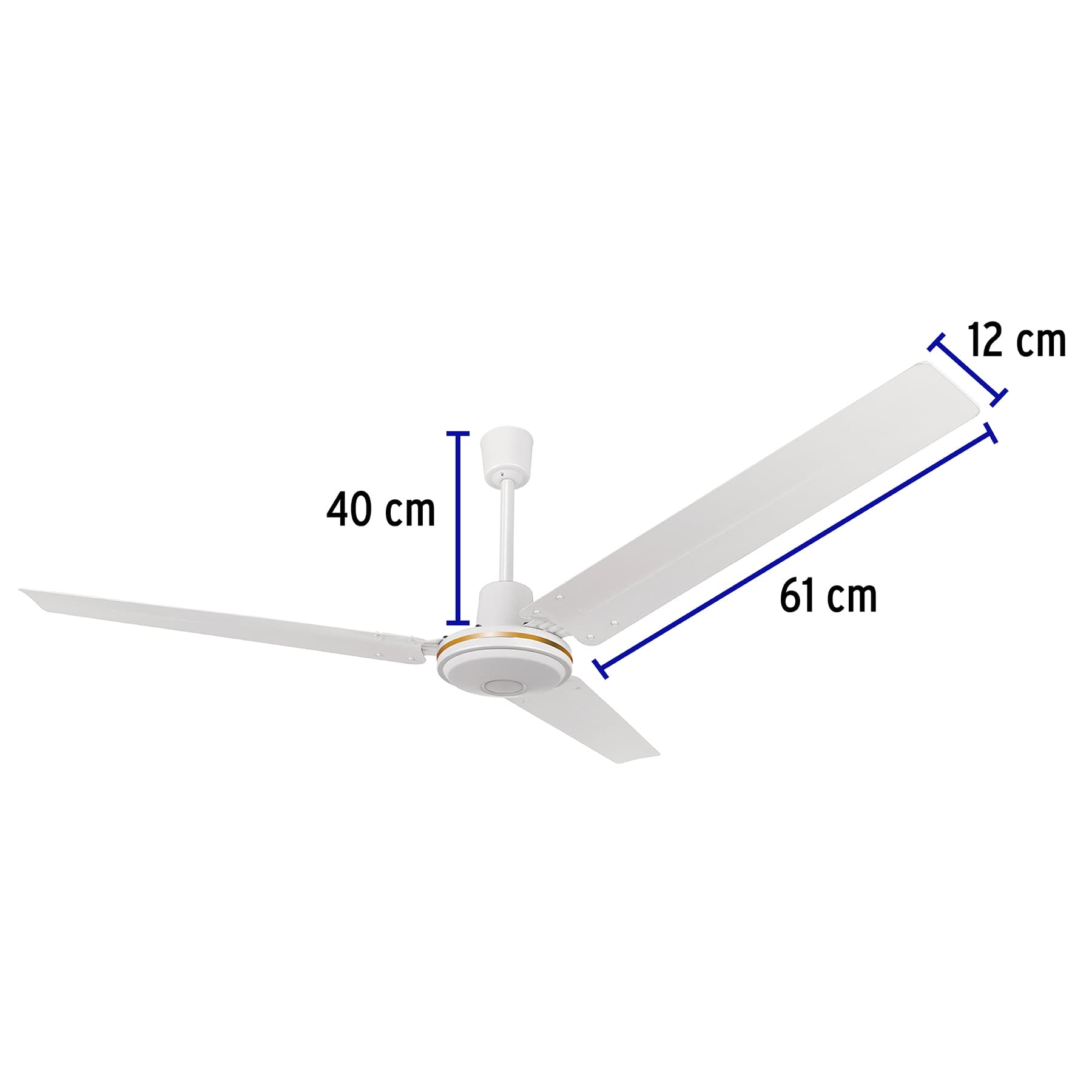 Ventilador de techo para interior, 56", blanco, VOLTECK - 46560